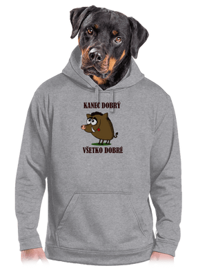 Kanec dobrý pánska mikina klokanka Light Melange