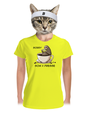 V presse dámske športové tričko Neon Yellow