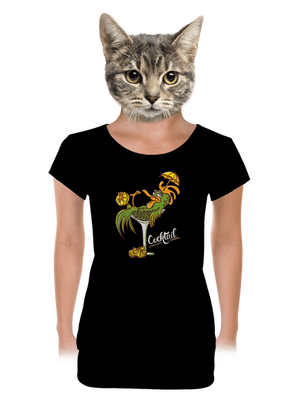 Cocktail dámske tričko s lemom Black