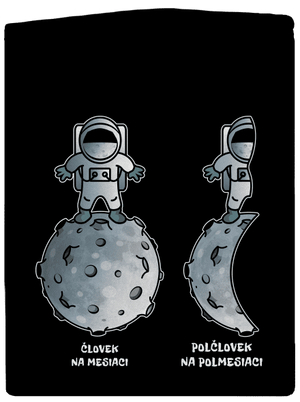 Polčlovek na polmesiaci dámska mikina na zips Black