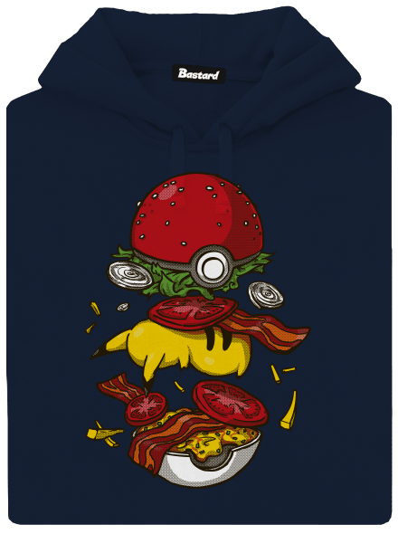 Pokémon burger pánska mikina klokanka Navy