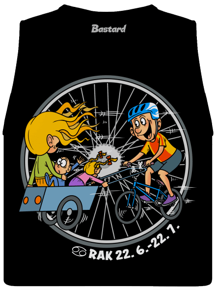 Cyklistický horoskop: Rak dámske tielko voľné Black