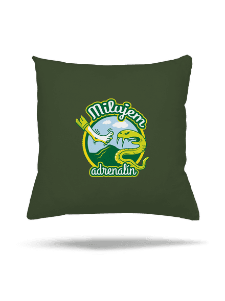 Milujem adrenalín vankúš Olive Green