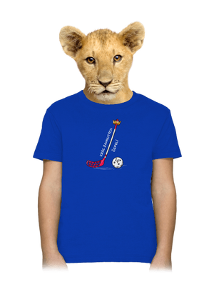 Kráľ zahnutých čepelí - florbal detské tričko Royal Blue