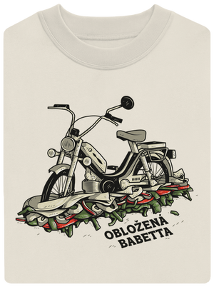 Obložená Babetta unisex mikina bez kapucne Off White