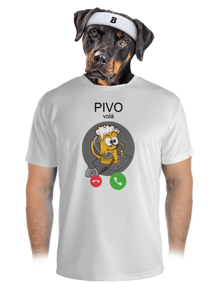 Pívo volá pánske športové tričko White