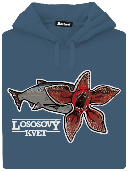 Lososový kvet dámska mikina klokanka Denim