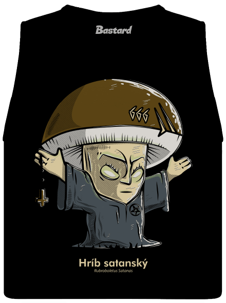 Hríb satanský dámske tielko voľné Black