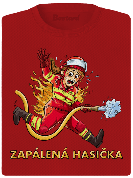 Zapálený hasič a hasička dámske športové tričko Red Mal
