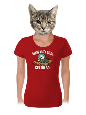 Ranné vtáča spí dámske tričko Red Mal