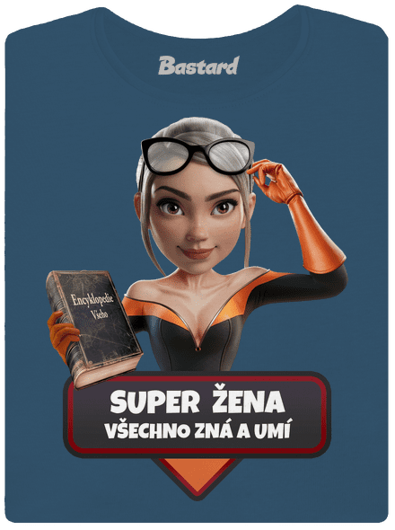 Super mama dámske tričko prémium Petrol Blue