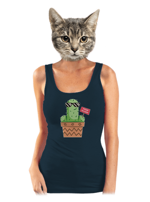 Pozor pichám dámske tielko klasické Navy