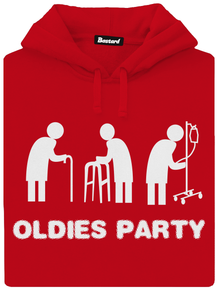 Oldies party pánska mikina klokanka Red