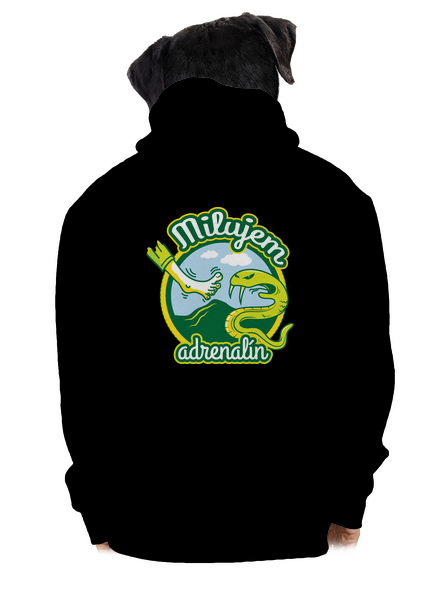 Milujem adrenalín pánska mikina na zips Black