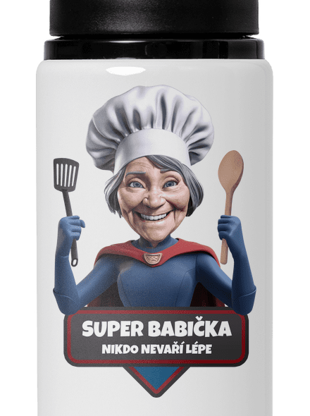 Super babička flaša na vodu White