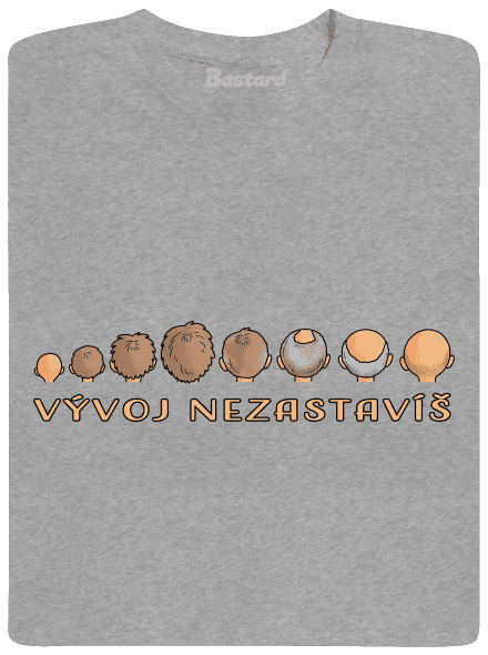 Vývoj nezastavíš pánske tričko Sport Grey
