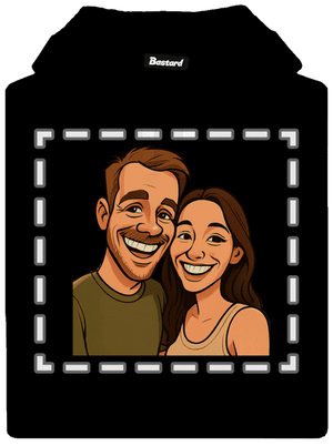 Karikatúra z vlastnej fotky dámska mikina klokanka Black