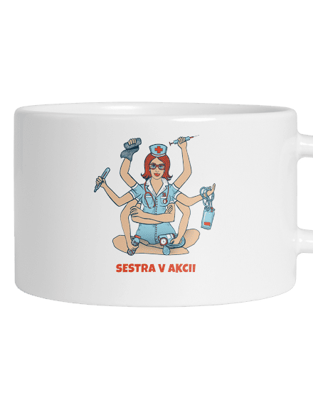 Sestra v akcii hrnček makronka White