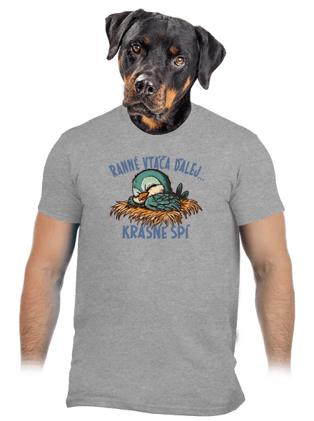 Ranné vtáča spí pánske tričko Sport Grey