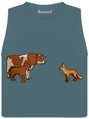 Vůl, pes a vulpes dámske tielko voľné Heather Deep Teal