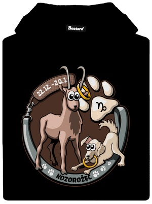 Psí horoskop: Kozorožec pánska mikina klokanka Black