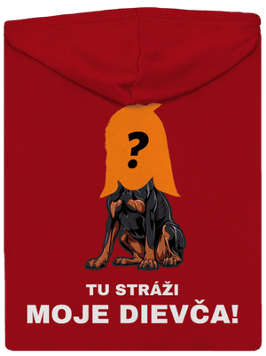 Tu strážim ja pánska mikina na zips Red
