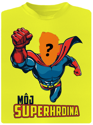 Môj superhrdina detské športové tričko Neon Yellow