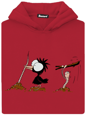 Nesprávny koniec detská mikina klokanka Fire Red