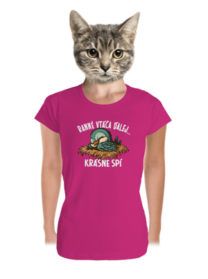 Ranné vtáča spí dámske tričko prémium Magenta