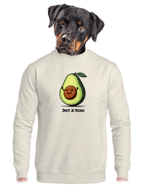 Život je pecka unisex mikina bez kapucne Off White