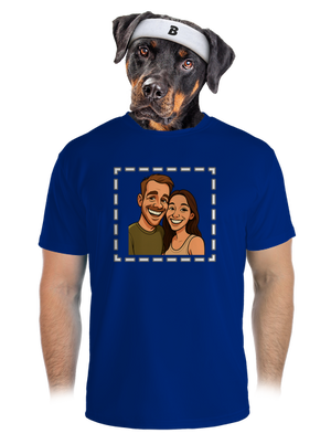 Karikatúra z vlastnej fotky pánske športové tričko Royal Blue Mal