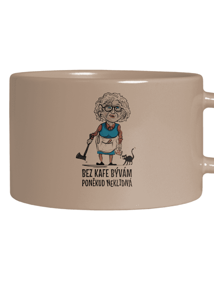 Neklidná bez kafe hrnček makronka Brown Macaron