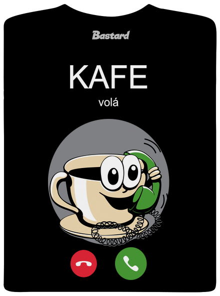 Kafe volá pánske dlhý rukáv Black