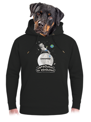 Introvert na dovolenke unisex mikina premium Dark Black