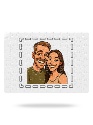 Karikatúra z vlastnej fotky puzzle White