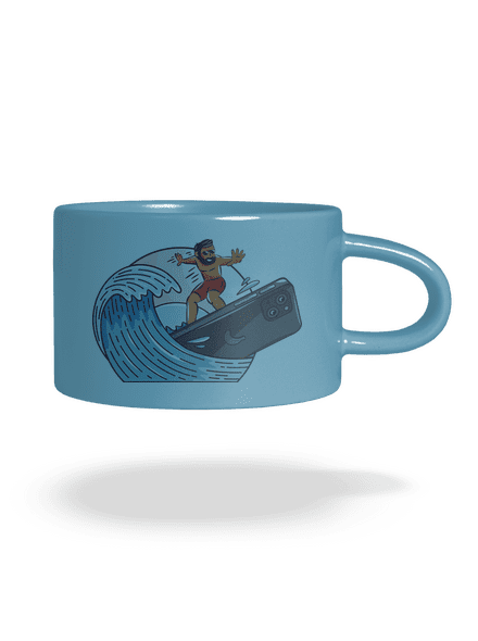 Som surfer hrnček makronka Blue Macaron