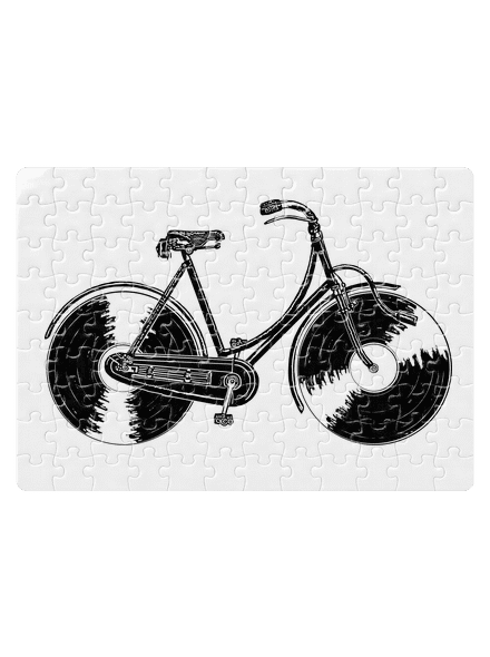 Gramofónový bicykel puzzle White
