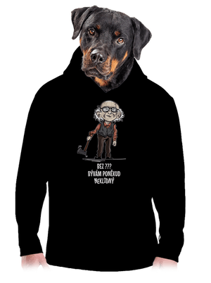 Neklidný - vlastný text pánska mikina klokanka Black