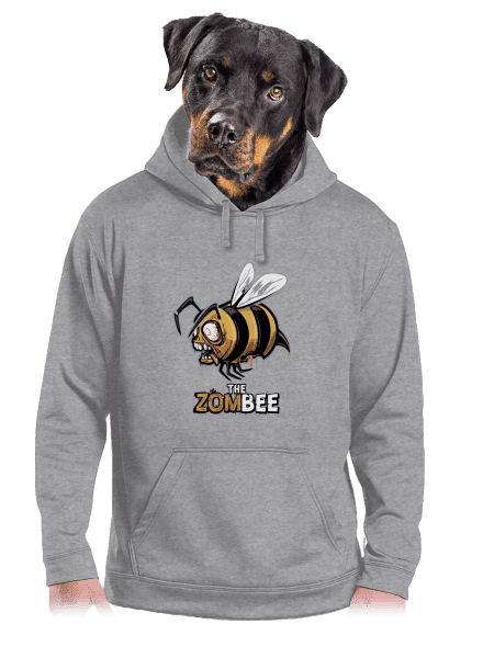 ZomBee - žltá pánska mikina klokanka Light Melange