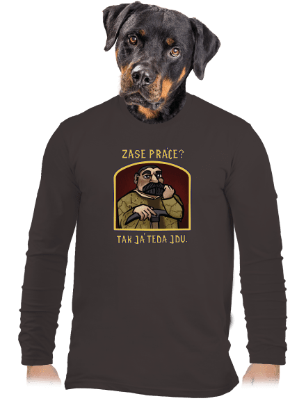 Zase práce? pánske dlhý rukáv Bear Brown