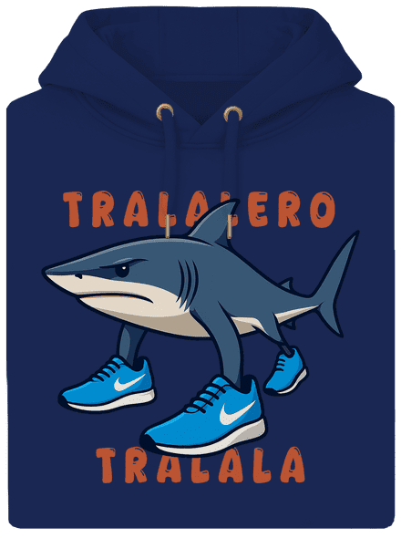Tralalero Tralala – Italian Brainrot unisex mikina premium Navy