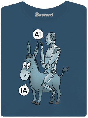 Somár a AI dámske tričko prémium Petrol Blue