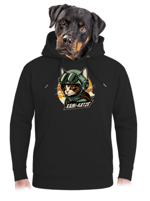 Kami-Katze unisex mikina premium Dark Black