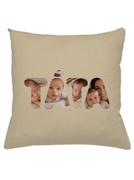 Nápis ocko z vlastných fotiek vankúš Beige