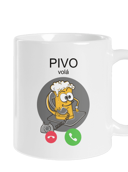 Pívo volá klasický hrnček White