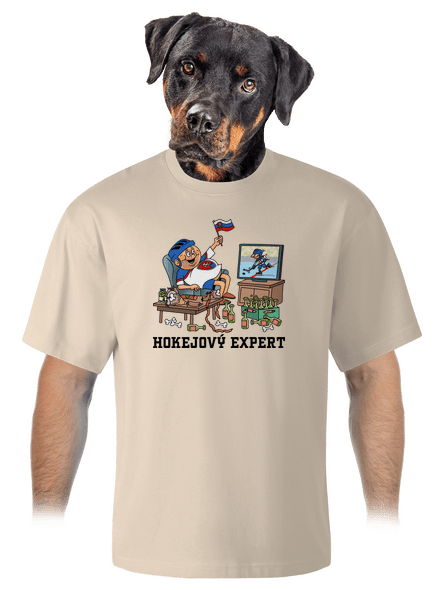 Hokejový expert unisex tričko oversized Almond