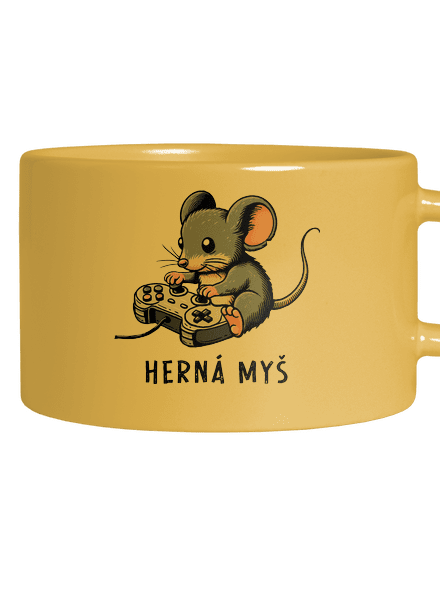Herná myš hrnček makronka Yellow Macaron