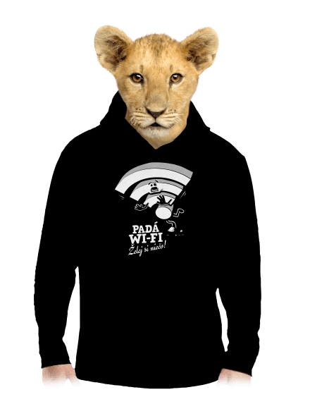 Padá wi-fi detská mikina klokanka Black