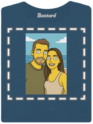 Simpsonovi z vlastnej fotky dámske tričko prémium Petrol Blue