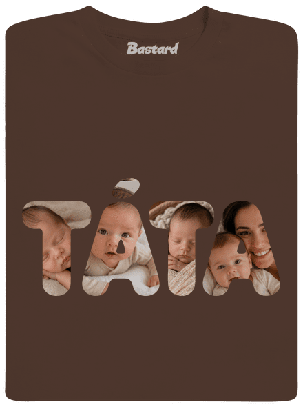 Nápis ocko z vlastných fotiek pánske tričko Brown